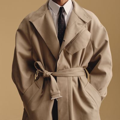 HERMES ネクタイ レトロ ピンク 総柄 ペガサス 馬 雲 339370T 01_worn_3